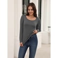 thumbnail image 3 of Ekouaer Womens Thermal Top Base Layer Long Sleeve Shirt Lightweight Stretch Scoop Neck Tops for Winter & Fall Thermal Undershirts, 3 of 8