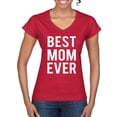 thumbnail image 1 of Wild Bobby, Best Mom Ever Mothers Day Gift, Mother's Day, Women Standard V-Neck Tee, Red, Large, 1 of 3