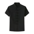 thumbnail image 2 of Camisa de Manga Corta Salvador Traje Chino Tang Ropa de Verano de Gran Tamaño Negro, 2 of 10