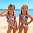 thumbnail image 3 of CCRFTGI Swimsuit for Kids Girls Size 6-7 Two Piece Sets Swimming Girls Bikini Beach Holiday Bathing Suits Summer Cute Hawaiian Tropic Girls Fashion Swim Suit Kids Bikini Swimwear Purple 7-8 Years, 3 of 9