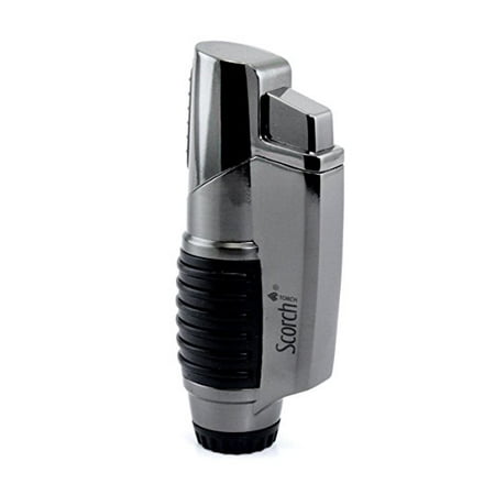 Butane Jet Flame Cigar - Scorch Torch Metropolitan Single Jet Flame Butane Torch Cigarette Cigar Lighter w/ Easy Butane Adjustment (Gunmetal)