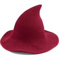 thumbnail image 1 of Sombrero de bruja Leuceiy Halloween de lana para mujer, ala ancha, 1 of 7