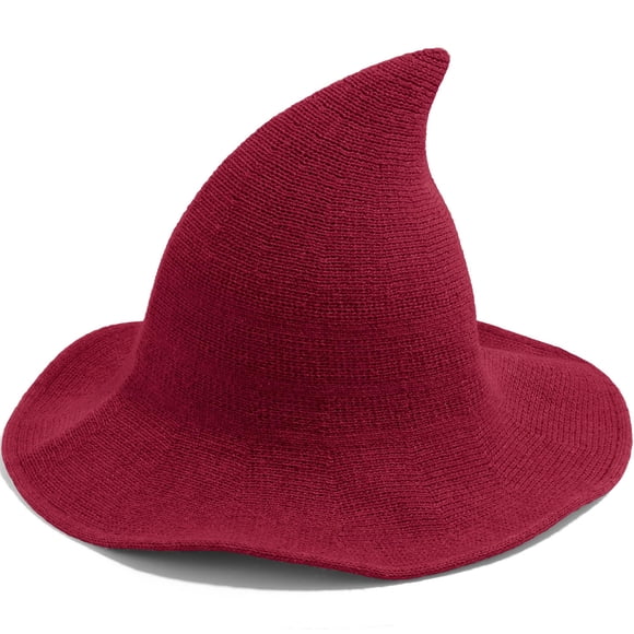 Sombrero de bruja Leuceiy Halloween de lana para mujer, ala ancha