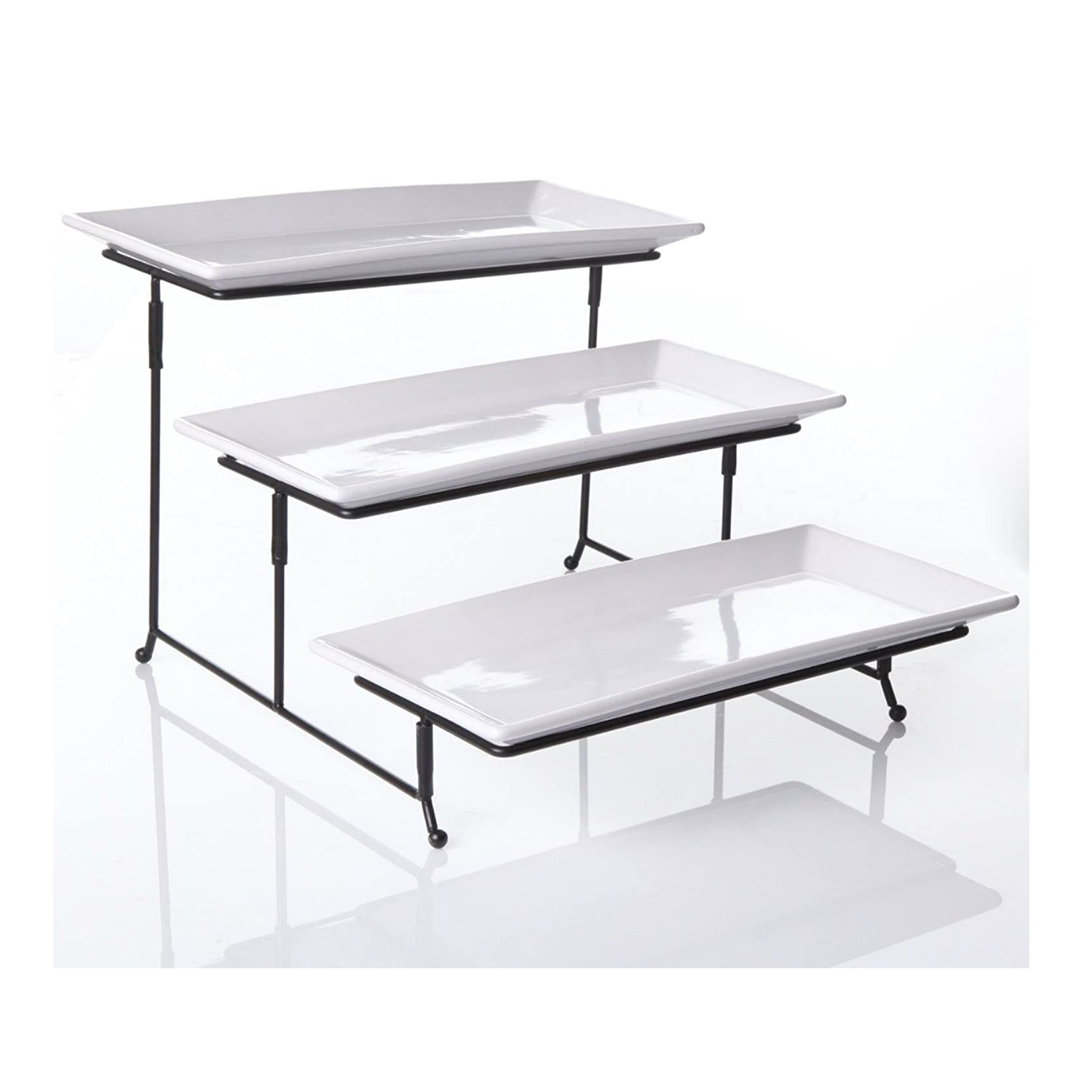 3 Tier Swiveling Plate Rack Stand