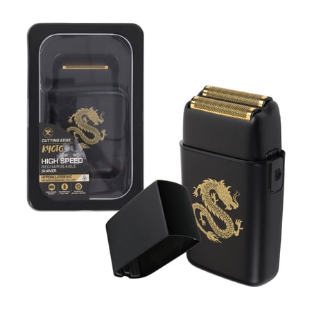 Cutting Edge Foil Shaver for Men, Dual Blade Electric Razor, Hypoallergenic Gold Foil, Rechargeable Portable Travel Shaver, Kyoto Edition, USB Charging, 80-Min Runtime