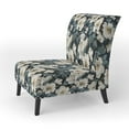 thumbnail image 3 of Designart "Lovely Grey And White Orchid Blossoms VI" White Floral Upholstered Accent Chair - Cottage Arm Chair For Living Room, 3 of 5