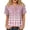 Pink, variant on JULMCOMO Cotton Linen T Shirts for Women Floral Print Short Sleeve Casual Henley Shirts Baggy Comfy Summer Tops with Chest Pocket Green M
