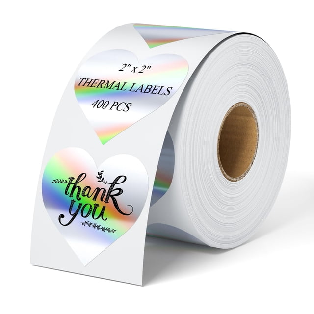 Etiquetas adhesivas térmicas BESTIKER holográficas plateadas 400 unidades