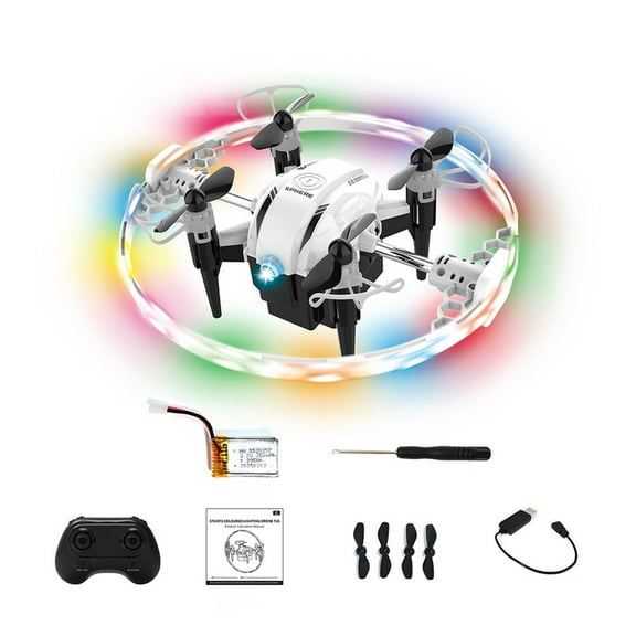 KOYPTL Black RC Drone for Toddlers Beginners 6 7 8 9 10 12 Years Old,360°Rotating LED Light,Mini RC Drone Quadcopter Indoor Gift for Boys Girls Birthday Christmas Toys with Hovering & Headless Mode