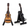 thumbnail image 3 of Dollhouse Guitar Wood Material with Leather Box Model Simulation Accessory Durable Miniature Guitar for Dollhouse, 3 of 8