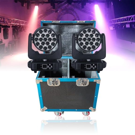 19x15W LED Wash Zoom Moving Head Light With Flycase, Stage Disco Party Bar KTV Bar, Indoor & Outdoor Use