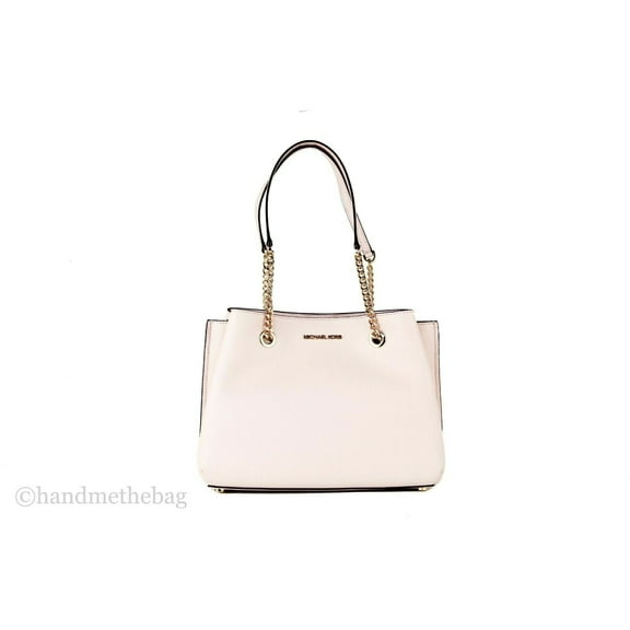 Michael Kors Teagen Large Jet Set Chain Tote Powder Blush Pink Pebbled Leather