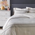 thumbnail image 1 of HomeTrends Black/ White Stripe Jacquard 3 Piece Double/ Queen Comforter Set, 1 of 4
