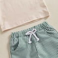 thumbnail image 4 of JUMEYU Baby Boy Outfits Newborn Summer Toddler Baby Boy Outfit Short Sleeve Embroidery Tshirt with Plaid Shorts Summer Clothes 0 6 Months (White,0-6 Months), 4 of 8