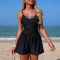 thumbnail image 2 of COMVALUE Swim Romper Women One Piece Swimsuit Tummy Control Bathing Suit Modest Full Coverage Swimwear with Shorts Pockets (Black, XXL), 2 of 8