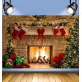 thumbnail image 1 of Tapiz para colgar en la pared con temática navideña de poliéster, manta para colgar en la pared para el hogar, sala de estar, dormitorio, decoración interior de fiesta de Navidad - Chimenea Pat, 1 of 1