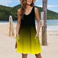 thumbnail image 5 of Hvot&aat Women 2025 Summer Gradient V Neck Tank Dresses Loose Beach Cover Up Sundress Casual Sleeveless Mini Dress with Pockets, 5 of 5