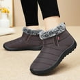 thumbnail image 2 of Gyexs Womens Snow Boots Ankle Booties Waterproof Winter Warm Furry Boots Synthetic Leather Side Zip Fashion Boots, Coffee, Size 7.5, 2 of 7