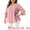 Pink, variant on Women's Plus Spring Tops 3/4 Sleeve V Neck Chiffon Work Dressy Casual Shirt 1X Blue