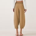 thumbnail image 4 of ABATAB Women's Summer Harem Pants Drawstring High Waisted Baggy Pants Casual Harem Trouser Slacks with Pockets, 4 of 7