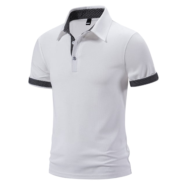pstuiky Camisa de manga corta para hombre, Camiseta informal con estampado de patchwork para hombre, cuello vuelto, mangas cortas, blusa tipo jersey camisas casuales para hombre m