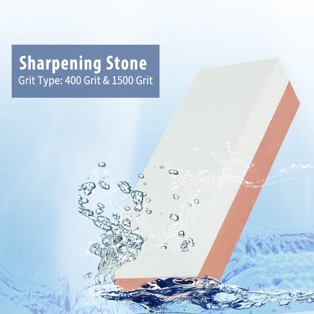 Rdeghly Two Sides Sharpener Stone, Double-side Corundum Whetstone,Two Sides 400&1500 Grit Kitchen Knife Sharpener Green & Red Corundum Sharpener Stone