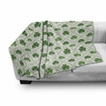 thumbnail image 3 of Irish Soft Flannel Fleece Throw Blanket, 4 Leaf Shamrock Clover Flowers Dotted Dashed Lines National Culture Artwork, Cozy Plush for Indoor and Outdoor Use, 50" x 60", White Green, by Ambesonne, 3 of 6