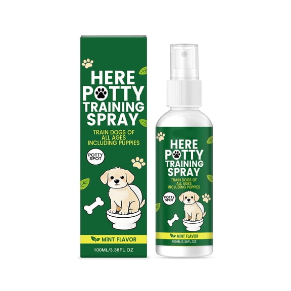 Tuscom Dog Potty Training Spray Set, 2-in-1 No-Go & Here Spray for Puppies, Indoor Outdoor Training Aid for Multi-Dog Households, 100ml