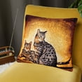 thumbnail image 2 of STP GOODS Egyptian Cats Throw Pillow with Insert 18x18” (45x45 cm) Square Tapestry Pillow Sofa Cushion Decorative Couch Cushion for Sofa Living Room Bedroom, Yellow Brown, 2 of 10