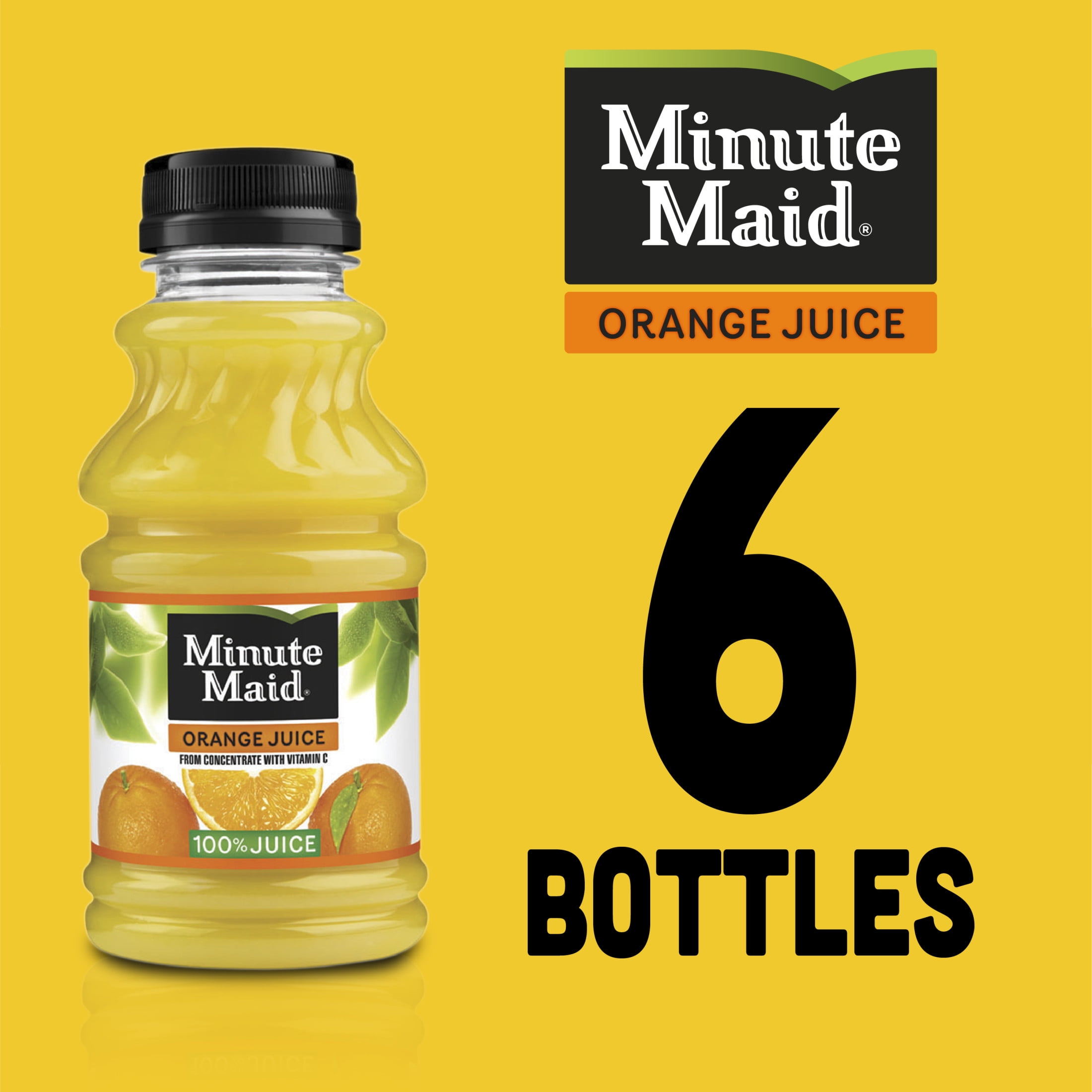 Minute Maid Orange Juice Bottles, 10 fl oz, 6 Pack