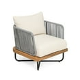 thumbnail image 2 of GDF Studio Modern Outdoor Club Chairs with Hand-Woven Rope and Beige Cushions, Set of 2, 2 of 10