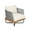 Beige, variant on Cassants Upholstered Outdoor Patio Lounge Chair with Iron Base, Acacia Wood, Light Grey