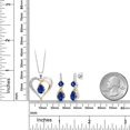 thumbnail image 2 of Gem Stone King 925 Sterling Silver and 10K Yellow Gold Blue Created Sapphire and White Lab Grown Diamond Pendant Necklace Earrings Set for Women (6.76 Cttw, with 18 inch Chain), 2 of 3