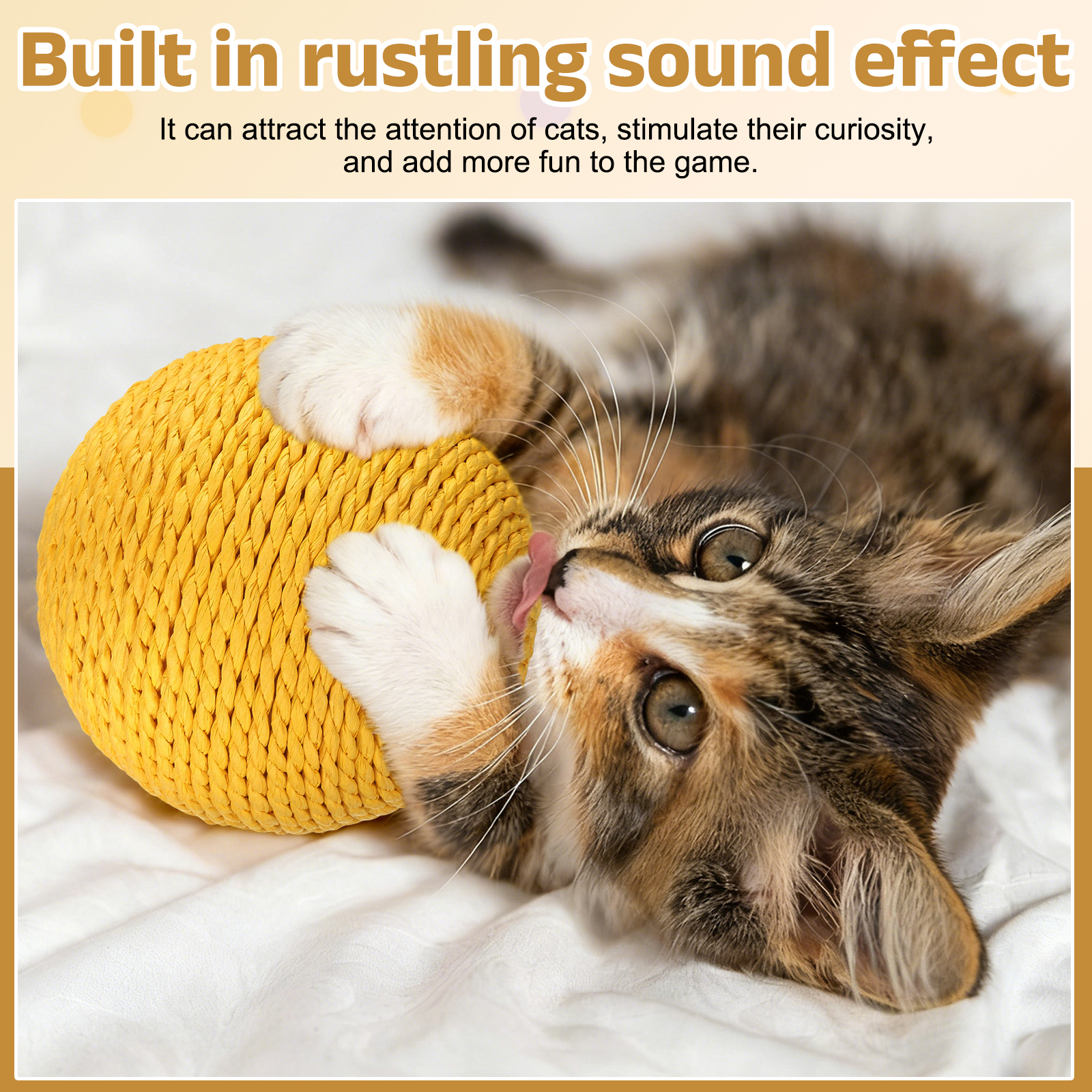 Uxcell Cat Toy Ball, Interactive Natural Cat Scratching Balls Sisal Cat Ball Toy ( Sisal, 2Pcs, 3.9Inch, Light Green ) for Kittens Pet Enrichment Training Play Indoor Exercise Fun