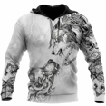 thumbnail image 3 of Sudadera con capucha para hombre lindejuan estampado 3D lobo animal 6XL, 3 of 5