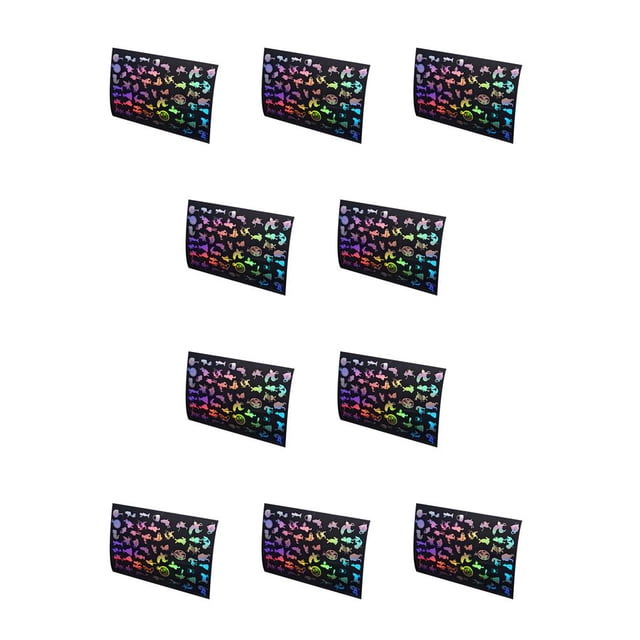 Billuyoard Pegatinas transparentes con patrón múltiple, accesorio de bricolaje, Kits de álbumes de recortes artesanales coloridos duraderos Caricatura 1 10piezas