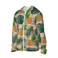 thumbnail image 3 of Goofa Pineapples Palm Leaves Printed Women's UPF 50+ Sun Protection Hoodie Jacket Lightweight Long Sleeve Sun Shirt for Women with Pocket Hiking Outdoor-XX-Large, 3 of 9