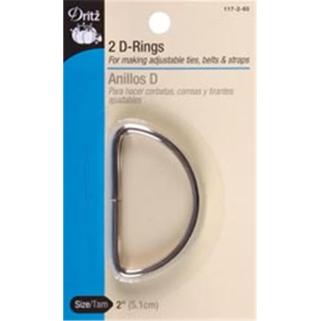 Dritz Metal "D" Rings 2" 2/PkgNickel
