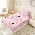 thumbnail image 5 of Manfei Cute Geometric Star Twin Sheets, Circular Dot Bedding, Pink Black White, Pink Reversible 3pcs1 Flat Sheet + 1 Fitted Sheet + 1 Pillowcase, 5 of 6