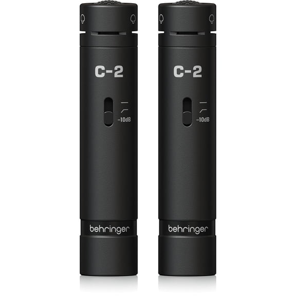 Behringer C-2 Dark Edition Matched Studio Condenser Microphones, Black, Pair