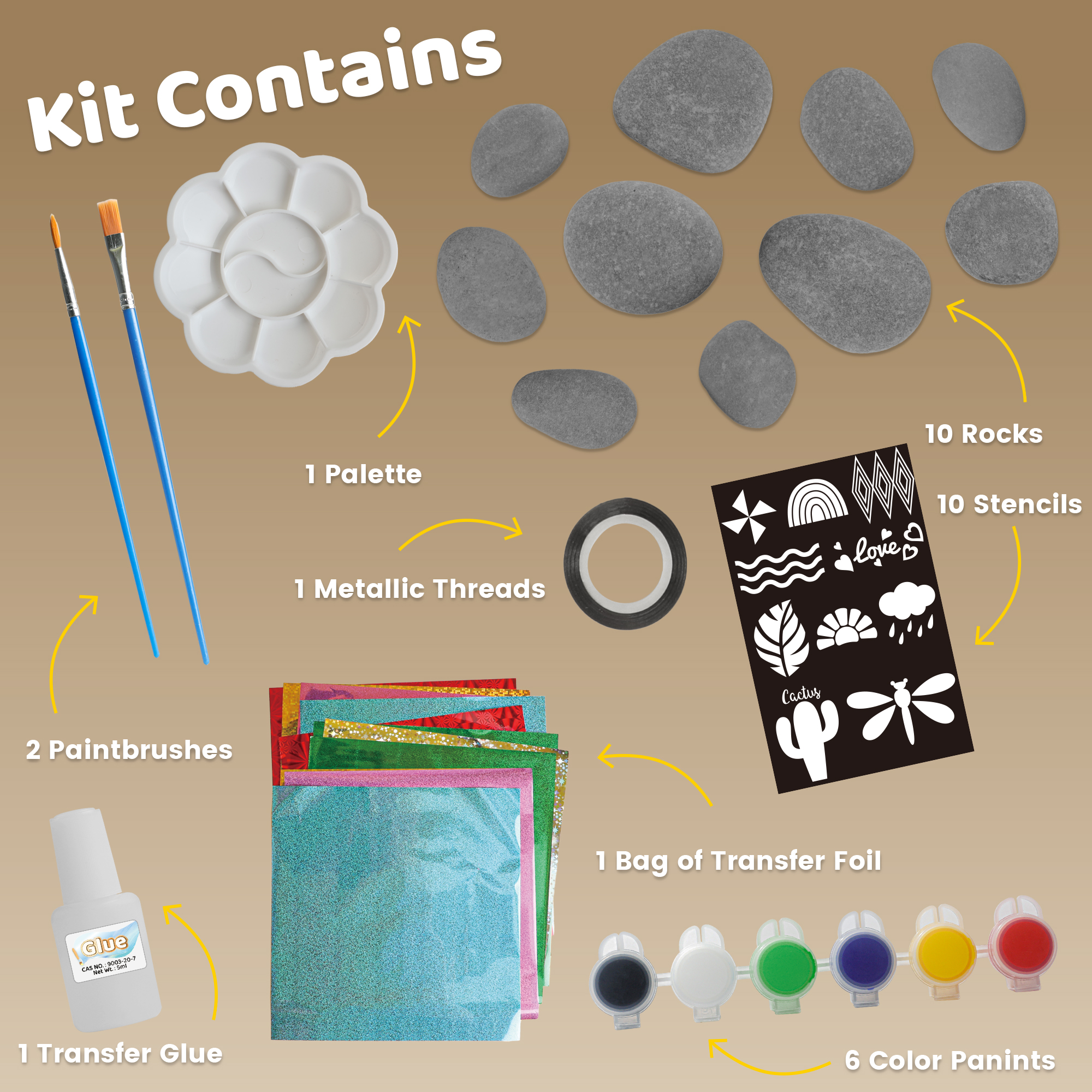 Piano Potato Foil Rock Painting Kit for Kids Ages 6-12, All-in-One DIY Arts and Crafts Set for Girls Boys, Family Creative Activity, Ideal Birthday Gift