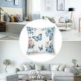 thumbnail image 5 of Acheng Throw Pillows Chinoiserie Leaf Plant Butterfly Floral Decor Spring Summer Pillow Covers Farmhouse Pillowcase Outdoor Decor Cushion Case for Couch Sofa Room  Set of 2 18x18in, 5 of 7