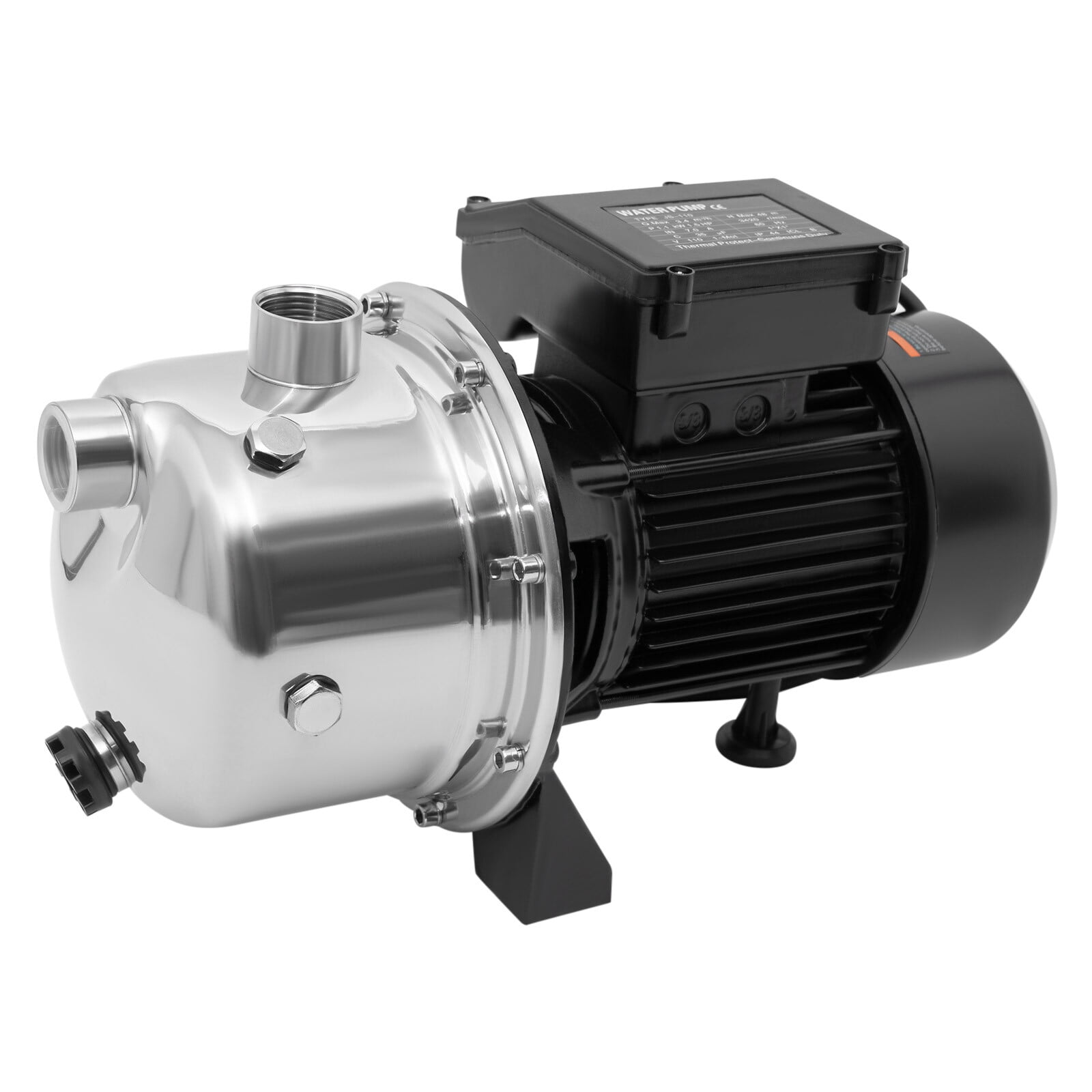 Shallow Well Pump, 115V 1.5HP Water Pump with Control Box, Durable Cast Iron Stainless Steel Jet Pump for Garden Irrigation Lawn Water Transfer