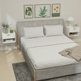 thumbnail image 2 of HOMCOM Floating Nightstands Set of 2, Bedside Tables with Fluted Drawer, 2 of 10