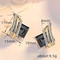 thumbnail image 4 of 2 pairs Modern Fashion Women Stud Earrings Bright Geometric Stones Office Lady Temperament Jewelry, 4 of 4