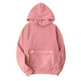 thumbnail image 7 of Kawaii Clothes Women's Solid Color Sweatshirt Women's Casual Solid Color Hooded Sweatshirt With Pocket Comfortable Pullover Hoodie For Everyday Wear, 7 of 7