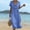 Blue, variant on Lounge Dress Plus Size Summer Dresses 2026 Short Sleeve V Neck Lace Loose Fit Maxi Dress Summer for Date Night and Dinner S-3XL