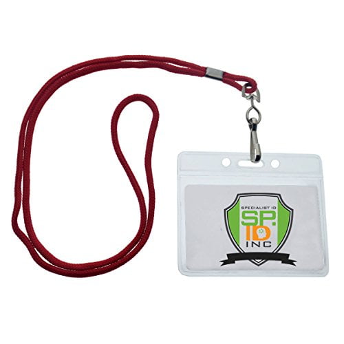 25 Pack of Premium Name Tag Badge Holders with Lanyards (Horizontal) by ...