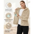 thumbnail image 6 of Pioneer Camp Women's Fuzzy Fleece Jacket Full Zip Up Lightweight Warm Soft Fleece Coat with hood for Spring Fall Winter, 6 of 7