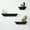 Black, variant on Gallery Solutions Traditional Distressed White 3 Piece Floating Ledge Shelf Set
